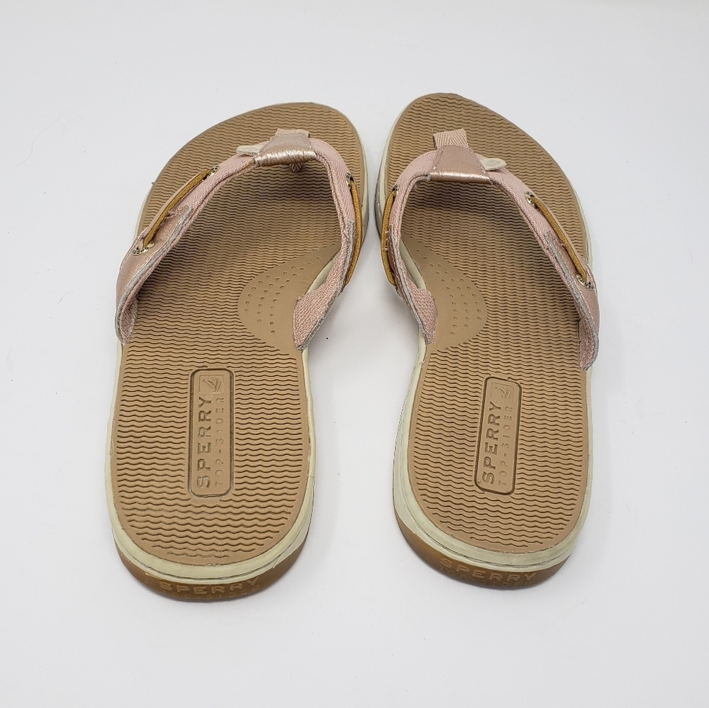 Sperry Flip Flop Thong Sandals Flat Heel Rose Gold Petal Pink Women's 10 - Picture 2 of 8